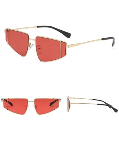 Wrap Metal SunglassesMan Women Irregular Shape Sunglasses Glasses Vintage Style - Red - C518TN9DWH7 $17.49