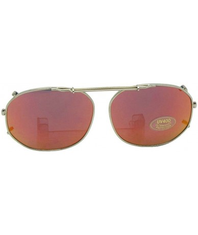 Round Round Square Color Mirror Non Polarized Clip-on Sunglass - Gold-red Mirror Gray Lens - C3189NE9UN3 $32.28