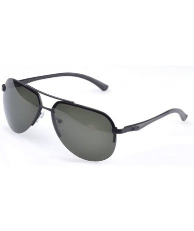 Rimless Mens Oversize Sunglasses Rimless Frame Cool Design TAC Lens - Black/Green - CI11Z94DQNH $34.90