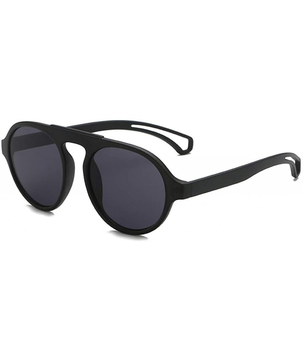 Round Round Oversized Sunglasses for Women Men Flat Top Fashion Shades Plastic Frame UV400 - C - CD18U8XX4OQ $16.94