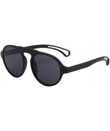 Round Round Oversized Sunglasses for Women Men Flat Top Fashion Shades Plastic Frame UV400 - C - CD18U8XX4OQ $16.94