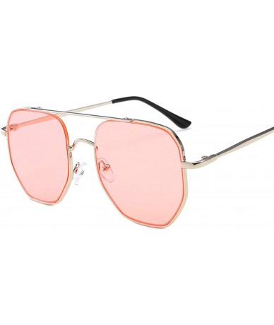 Rimless Classic style Polygon Aviator Sunglasses for Unisex Metal PC UV 400 Protection Sunglasses - Silver Pink - CW18SAT9GRZ...