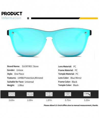 Rectangular Blenders Sunglasses Polarized Sunglasses Blenders Eyewear Sunglasses Women JH9004 - Black Frame Blue Mirror - CP1...