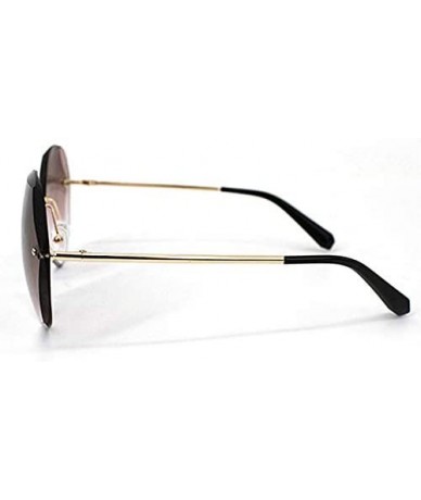 Rimless Women Hipster Polygon Shape Sunglasses Thin Metal Frame Sun Glasses - 4002 Coffee - CQ18W0GLSDX $28.51