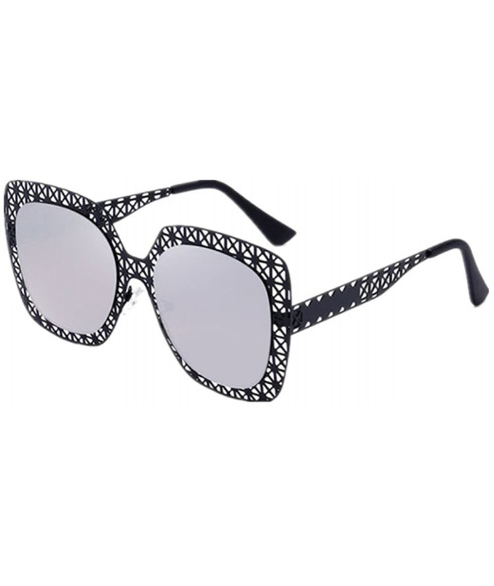 Rimless Women Hollow Mirror UV400 Sunglasses Alloy Leg Glasses Shades Eyewear - Silver - CE17AZKZHOS $24.23