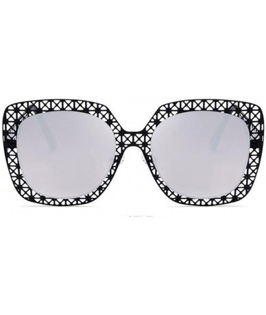 Rimless Women Hollow Mirror UV400 Sunglasses Alloy Leg Glasses Shades Eyewear - Silver - CE17AZKZHOS $24.23