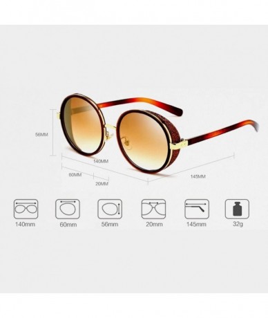 Round Durable Round UV400 Protection Sunglasses Circle Spring Hinge Eyeglasses - Copper&grey - CY18CYI570E $36.68