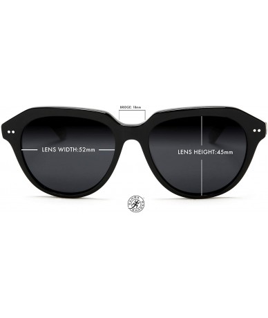 Square Women's Polarized Jackie O' New Classic Fashion Sunglasses - Black - CD12E0DYIS9 $55.25