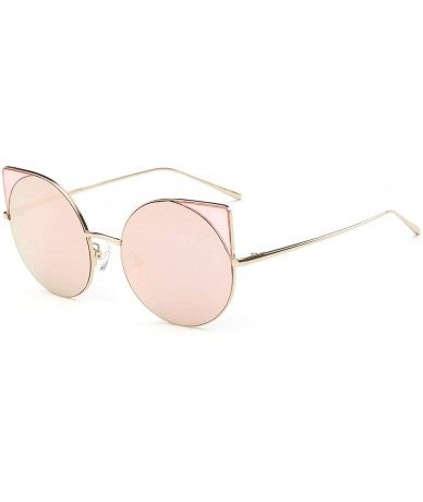 Round Women Round Cat Eye Sunglasses - Pink - CY18WTI8NAY $37.09