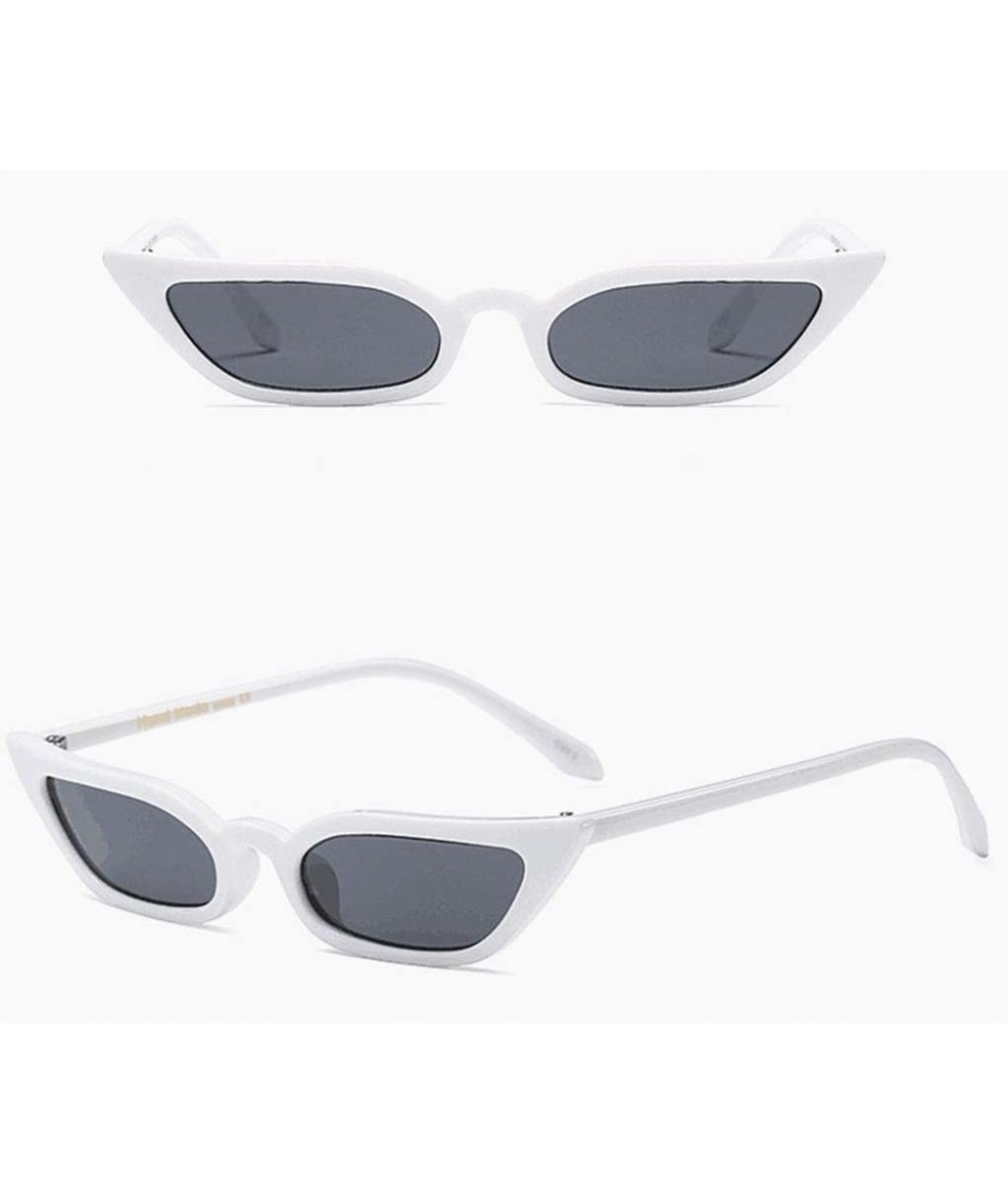 Rimless Sunglasses for Women - Vintage Cat Eye Sunglasses Retro Small Frame UV400 Eyewear Fashion Ladies - White - CX18DHM4WO...