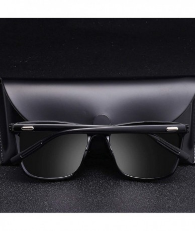 Round Square Polarizing Sun Glasses Men Polarized Sunglasses Mens Elasticity Frame Women Sunglases Man - Sand Black - CJ197Y7...