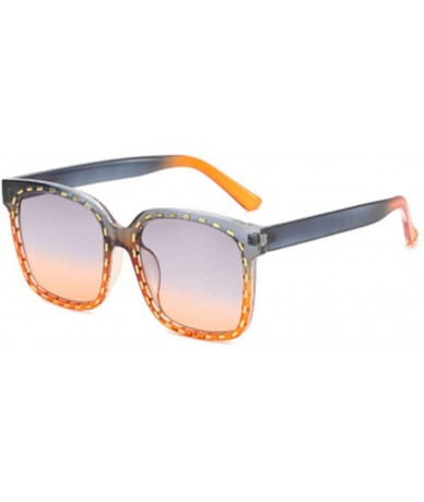 Square Fashion Sunglasses Men and Women Personality Square Sunglasses Ocean Color Sunglasses - 1 - C319057TAHE $61.97