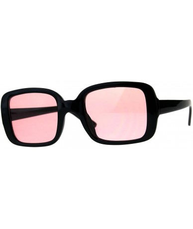 Rectangular Square Rectangular Frame Sunglasses Womens Vintage Fashion Shades - Black (Pink) - CB18DAT3E5W $20.08