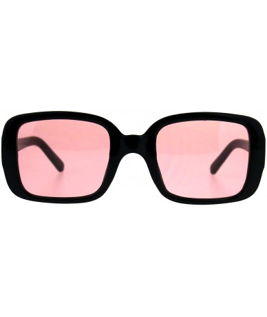 Rectangular Square Rectangular Frame Sunglasses Womens Vintage Fashion Shades - Black (Pink) - CB18DAT3E5W $20.08