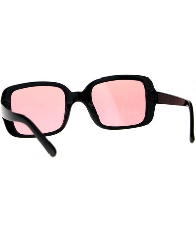 Rectangular Square Rectangular Frame Sunglasses Womens Vintage Fashion Shades - Black (Pink) - CB18DAT3E5W $20.08