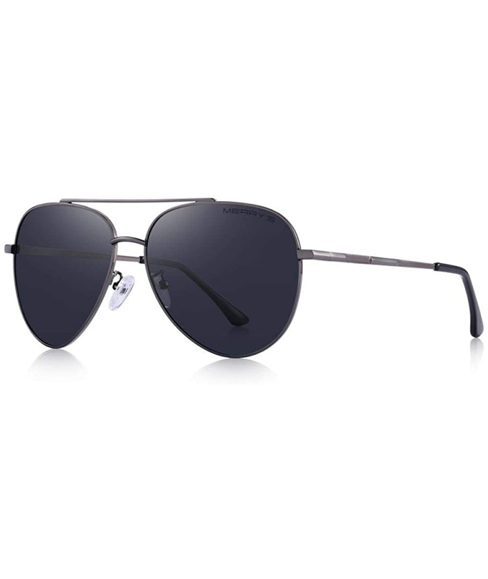 Aviator DESIGN Men Classic Pilot Sunglasses Aviation Frame HD Polarized Sun C01 Black - C02 Gray - CE18XE9LD8N $31.41