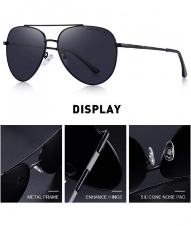 Aviator DESIGN Men Classic Pilot Sunglasses Aviation Frame HD Polarized Sun C01 Black - C02 Gray - CE18XE9LD8N $31.41