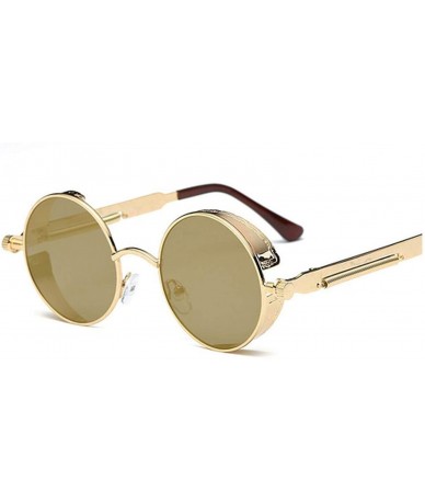 Round 2020 Metal Steampunk Sunglasses Men Women Fashion Round Glasses Vintage UV400 Eyewear - Gold Frame Gold - C3198AHKTMT $...