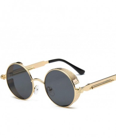 Round 2020 Metal Steampunk Sunglasses Men Women Fashion Round Glasses Vintage UV400 Eyewear - Gold Frame Gold - C3198AHKTMT $...