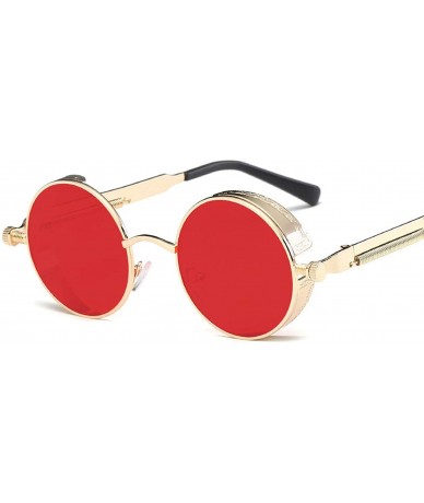 Round 2020 Metal Steampunk Sunglasses Men Women Fashion Round Glasses Vintage UV400 Eyewear - Gold Frame Gold - C3198AHKTMT $...