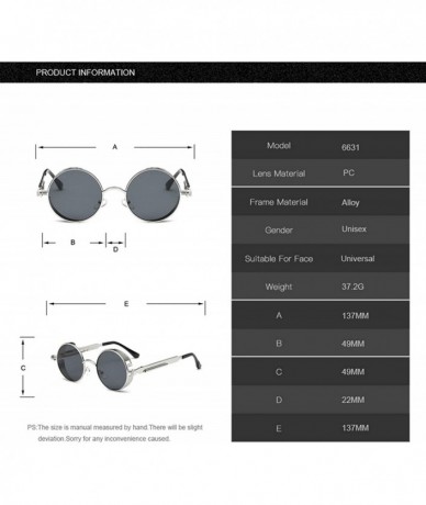 Round 2020 Metal Steampunk Sunglasses Men Women Fashion Round Glasses Vintage UV400 Eyewear - Gold Frame Gold - C3198AHKTMT $...