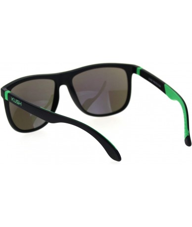 Wayfarer Mirrored Mirror Lens Soft Tip Arm Matte Horned Sunglasses - Green - C212CP942WH $19.91