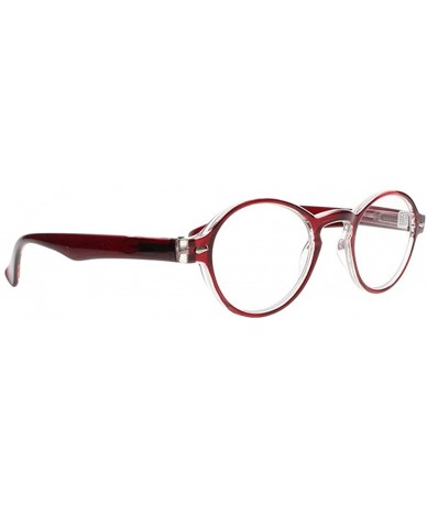 Round Stylish Oval Round Frame Silver Rivets Reading Glasses Comfort Fit Men and Women - Red - CO187N66GID $18.33