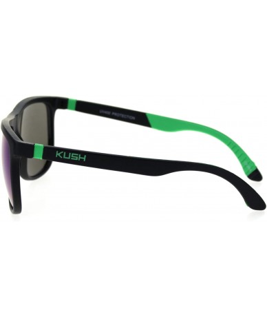 Wayfarer Mirrored Mirror Lens Soft Tip Arm Matte Horned Sunglasses - Green - C212CP942WH $19.91