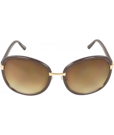 Oval RetroShades Oval Fashion Sunglasses - Amber - CO11C0AM7TV $18.25