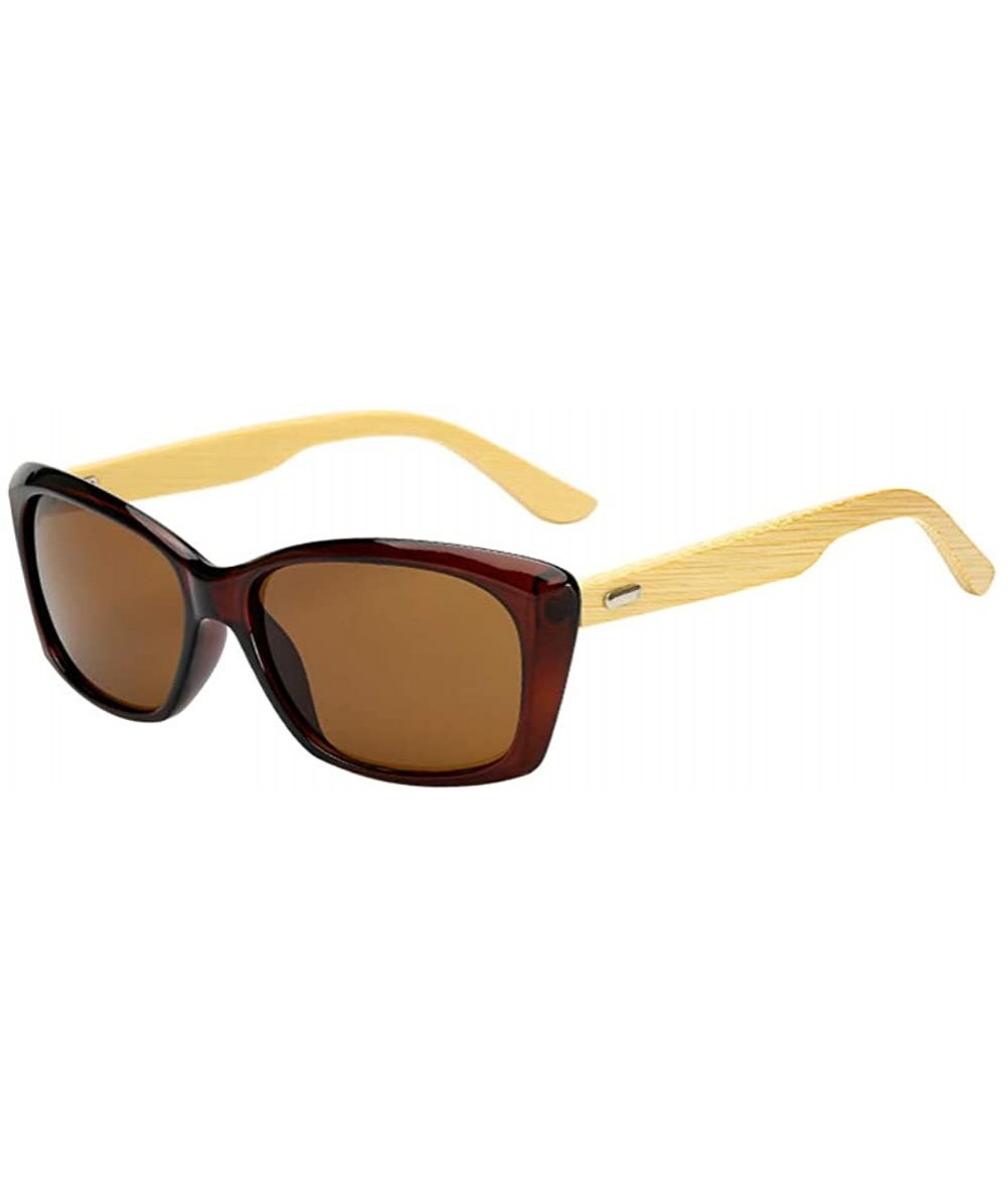 Goggle Wooden Frame Lightweight Sunglasses Cool Classic Eyewear Anti-UV Glasses for Man - Brown - CN18NW3OHH5 $20.69