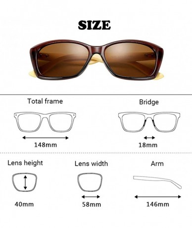 Goggle Wooden Frame Lightweight Sunglasses Cool Classic Eyewear Anti-UV Glasses for Man - Brown - CN18NW3OHH5 $20.69