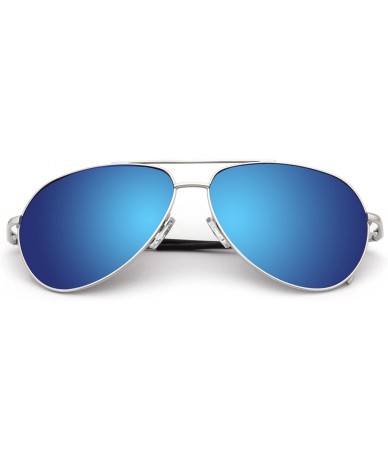 Aviator Aviator Mirror UV400 Polarized Sunglasses for Men Women with Case (model 1719) - Silver - CU1833WCR0X $49.99