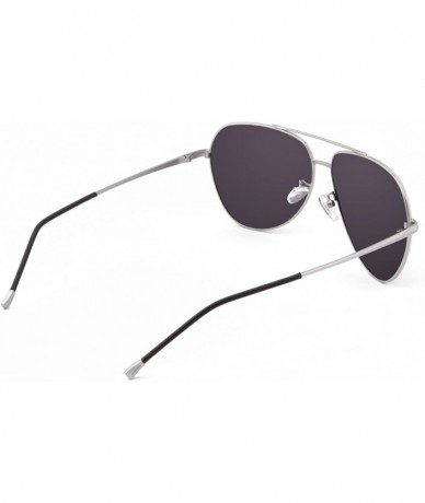 Aviator Aviator Mirror UV400 Polarized Sunglasses for Men Women with Case (model 1719) - Silver - CU1833WCR0X $49.99