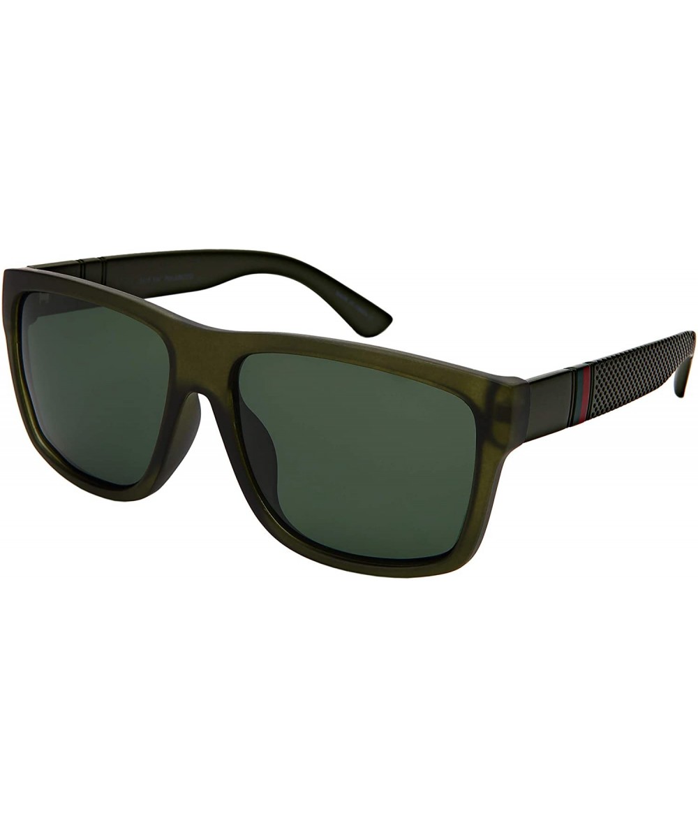 Rectangular Men Retro 80s Square Sunglasses w/Polarized Driving Lens 1419-P - CD18O7QMAT6 $19.15