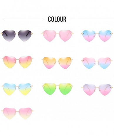 Sport Unique Fashion Design Heart-shaped Sunglasses Streetwear for Women Vintage - Pink&blue - CT18DMOD5ML $25.82