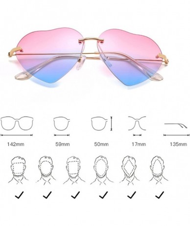 Sport Unique Fashion Design Heart-shaped Sunglasses Streetwear for Women Vintage - Pink&blue - CT18DMOD5ML $25.82