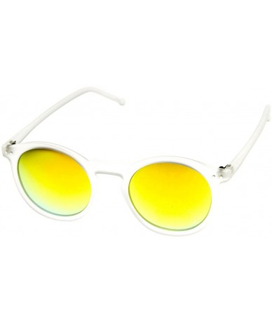 Round Retro Fashion P3 Frame Color Lens Round Horn Rimmed Sunglasses - Frost Sun - CX11F7KNUZR $19.70