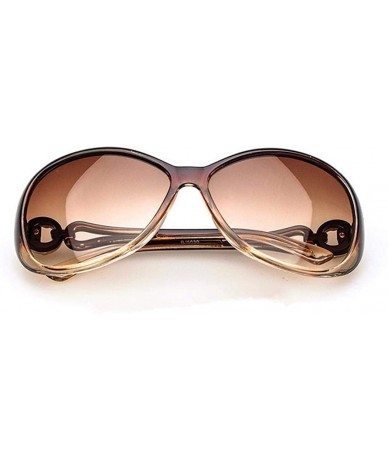 Oval Women Fashion Oval Shape UV400 Framed Sunglasses Sunglasses - Coffee - CM195IC29MG $31.37