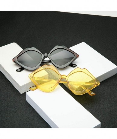 Oversized Women's Fashion Jelly Sunshade Sunglasses Integrated Candy Color Glasses - Yellow - C918UINAC9X $20.39