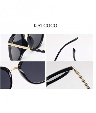 Round Cat Eyes Sunglasses for Women WITH CASE Oversized Fashion Vintage Eyewear 100% UV Protection - CS18RTSXNUW $18.67