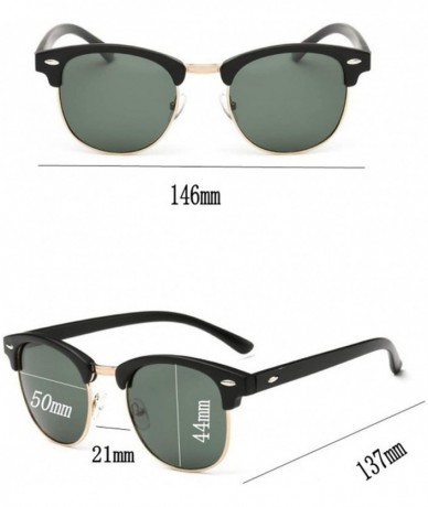 Oversized UV400 Sunglasses WoLuxury Vintage Semi Rimless Brand Designer Mirror Shades - As Picture - CH18W7H0RYK $44.22