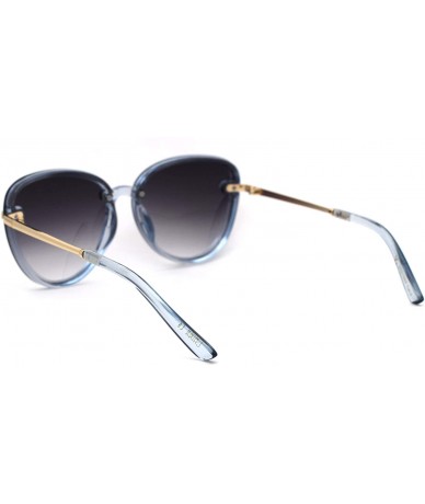 Butterfly Womens Luxury Rhinestone Jewel Trim Butterfly Chic Sunglasses - Blue Gold Smoke - CU18ZWQGIQ0 $22.78