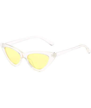 Oversized Kids Cateye Girls Sunglasses AGE 4-12 Transparent Clear Frame Giselle Pouch - Yellow - CT18U2O3UMK $18.12