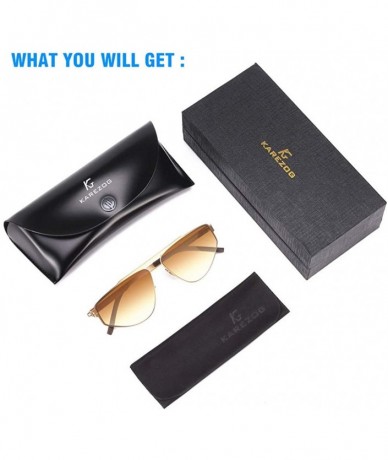 Oval Polarized Sunglasses Aviator Gradient Gradiend - Gold - C618ST35KZ6 $18.89