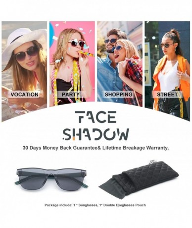 Square Oversized Colorful One Piece Square Sunglasses Flat Gradient Transparent Lenses Party Sun Glasses - Black - CX18S7R4RL...