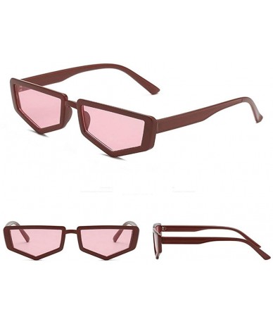 Goggle Ultra-light Women Irregular Fashion glasses Brand Designer polygon Party Sunglasses UV400 - Red - CF18RQT9AW3 $22.29