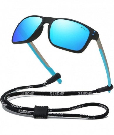 Square Polarized Sports Sunglasses Square Glasses for Men Women Running Cycling Fishing Golf Baseball - Blue 2 - CV18M9N6I7R ...