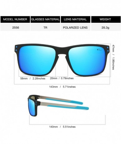 Square Polarized Sports Sunglasses Square Glasses for Men Women Running Cycling Fishing Golf Baseball - Blue 2 - CV18M9N6I7R ...