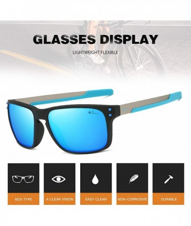 Square Polarized Sports Sunglasses Square Glasses for Men Women Running Cycling Fishing Golf Baseball - Blue 2 - CV18M9N6I7R ...