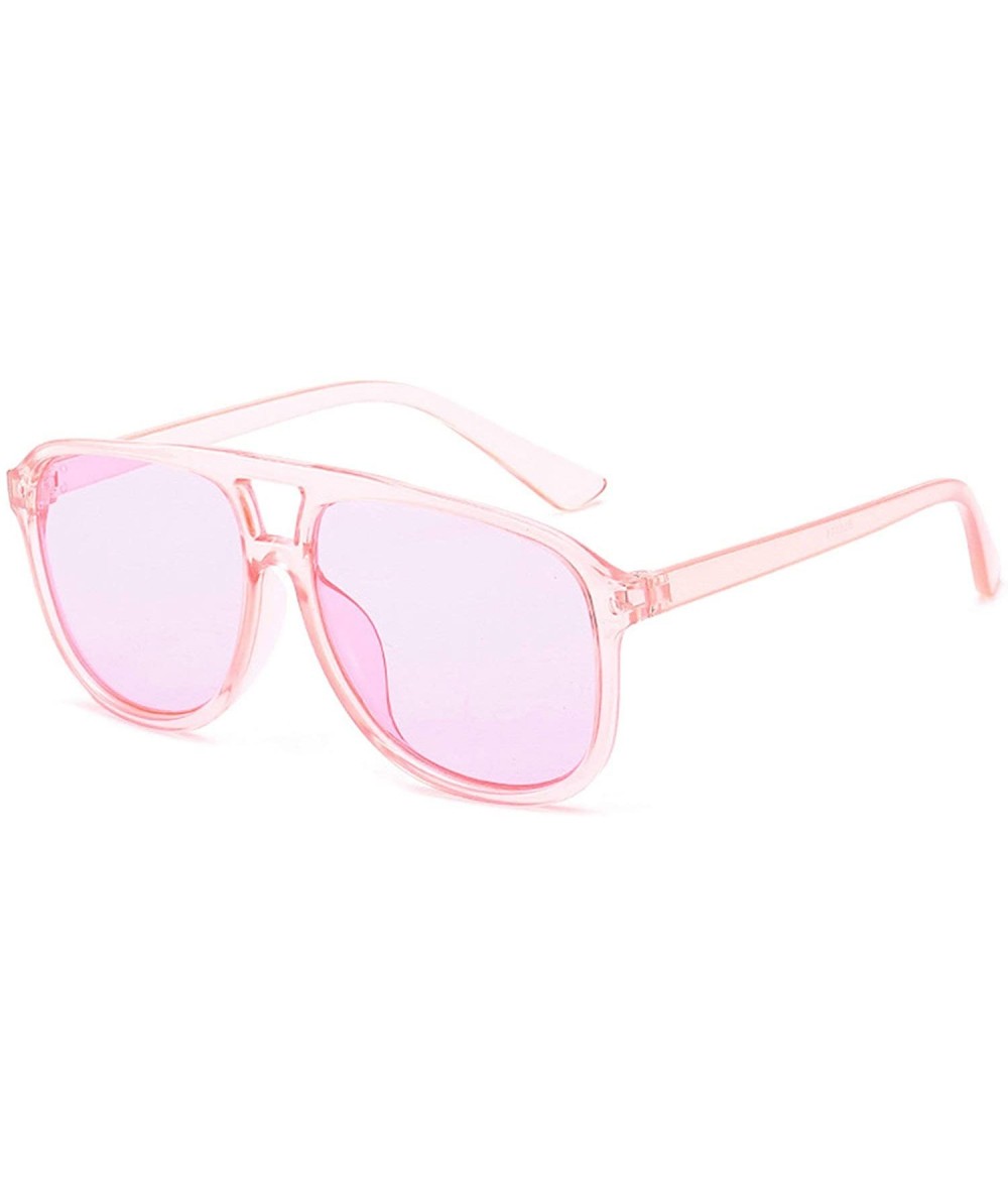 Rectangular Vintage style Square Sunglasses for Men and Women AC PC UV400 Sunglasses - Pink - CZ18SAS2EOL $27.30